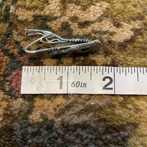 Southwestern roadrunner silver tone tie clip